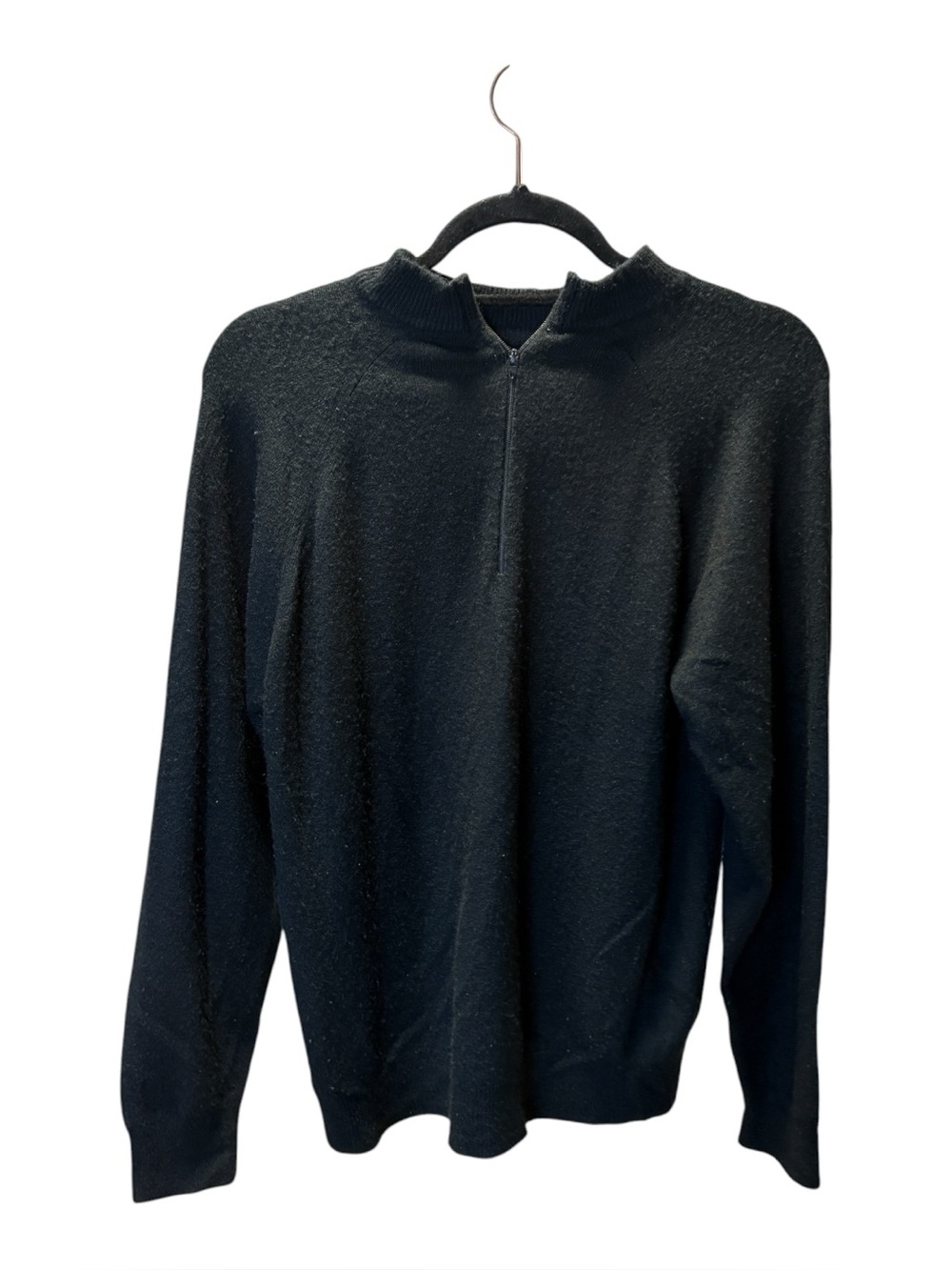 Hampshire Studio Women's Black Qtr Zip-Front Sweater